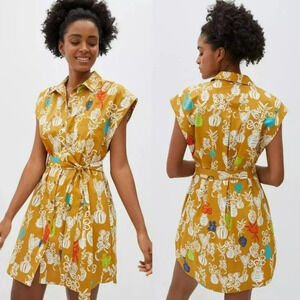 Anthropologie Maeve Toni Tunic Dress Size Medium Side Pockets Cotton
